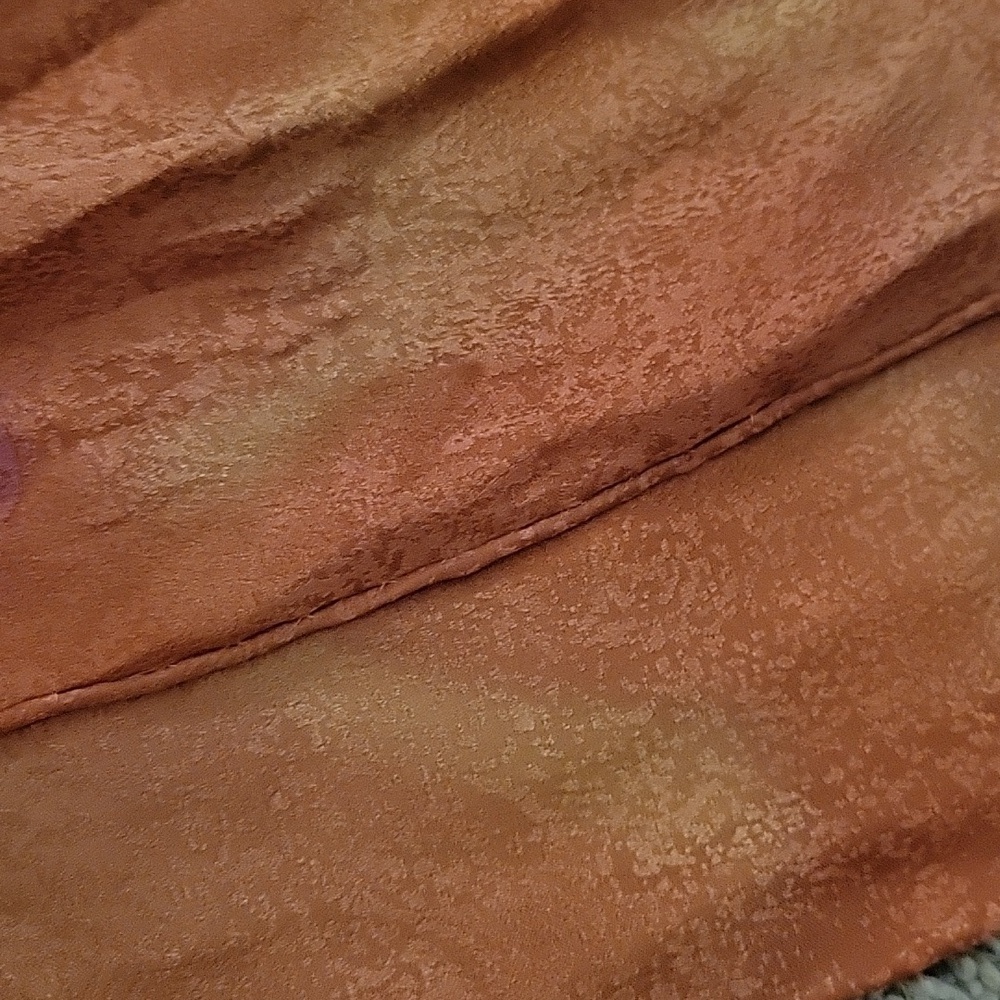 Vtg Artisan Rust Pink Seahorse Watercolor Satin Sash Scarf - Picture 5 of 6
